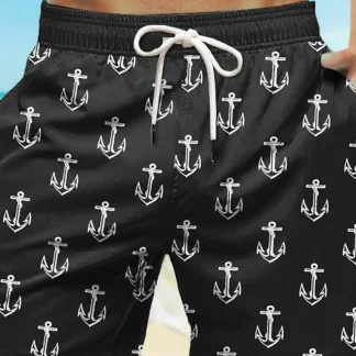 Printed Board Shorts with Side Pockets