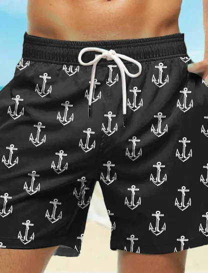 Printed Board Shorts with Side Pockets