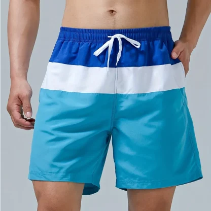 Trendy Board Shorts with Color Block - Image 4