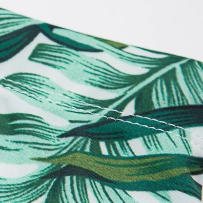 Fitted Swim Trunks with Tropical Print - Image 8