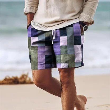 Printed Patchwork Men's Board Shorts - Image 2