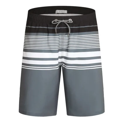 Striped Gradient Board Short with Drawstring - Image 7