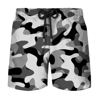 Printed Skull Print Swim Shorts - Image 4