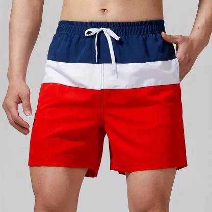 Trendy Board Shorts with Color Block - Image 2