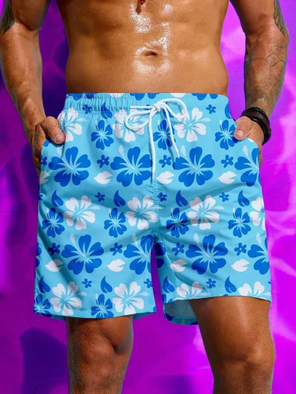 Drawstring Swim Short with Floral Print - Image 2