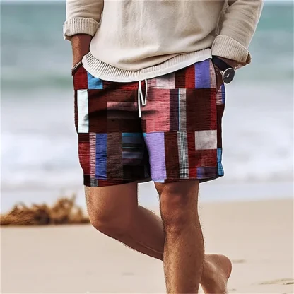Printed Patchwork Men's Board Shorts - Image 5