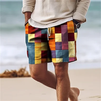 Printed Patchwork Men's Board Shorts - Image 6