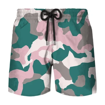 Camouflage Print Swim Short with Drawstring - Image 3