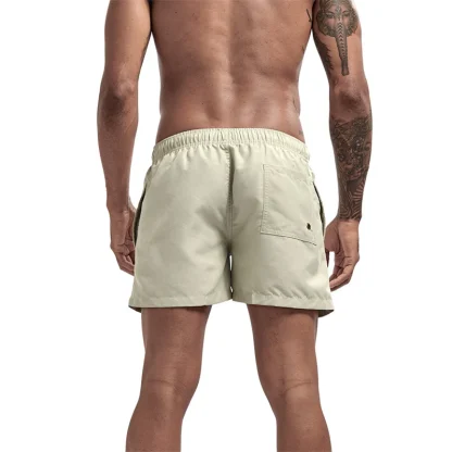 Elastic Waist Solid Swim Shorts - Image 13