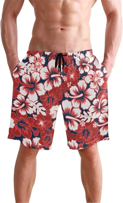 Floral Pattern Board Short with Side Pocket - Image 2