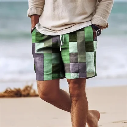 Printed Patchwork Men's Board Shorts - Image 7
