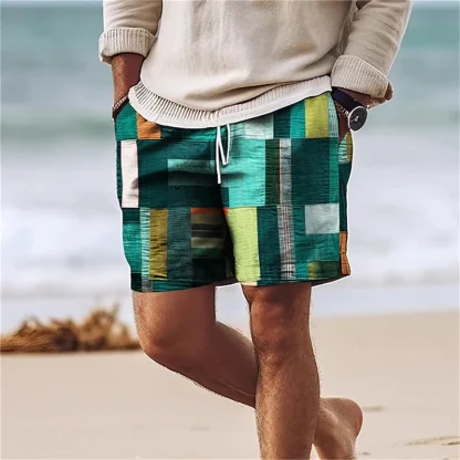 Printed Patchwork Men's Board Shorts - Image 4