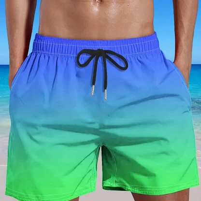 Plus Size Board Shorts with Gradient Design - Image 4