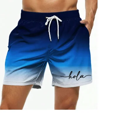 Breathable Swim Shorts with Gradient Design - Image 2