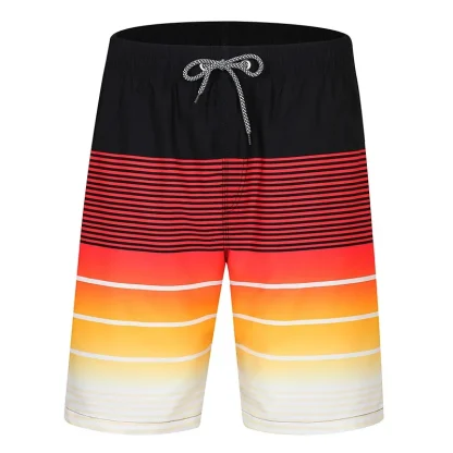 Striped Gradient Board Short with Drawstring - Image 5