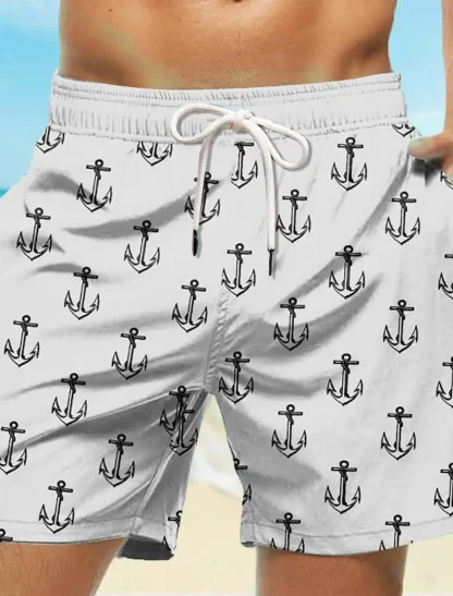 Printed Board Shorts with Side Pockets - Image 4