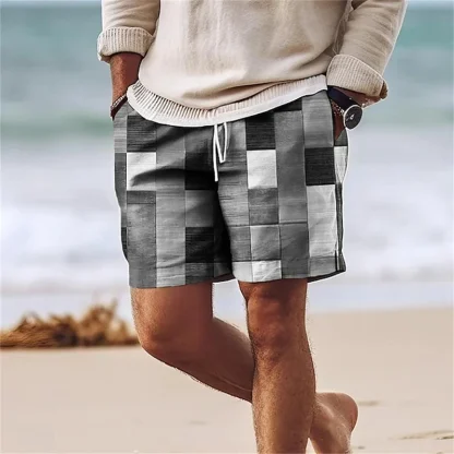 Printed Patchwork Men's Board Shorts - Image 8