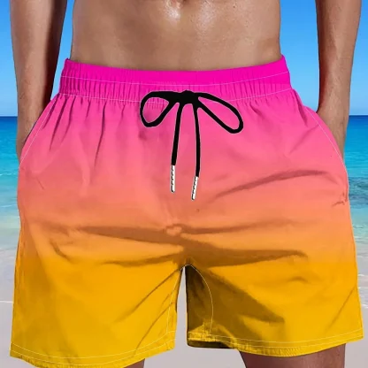 Plus Size Board Shorts with Gradient Design - Image 3