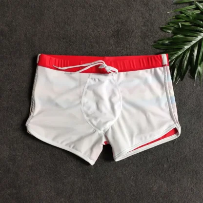 Multicolor Stripe Sexy Swim Trunks - Image 8