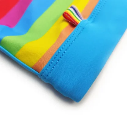 Colorful Stripe Swim Trunks with Drawstring - Image 11