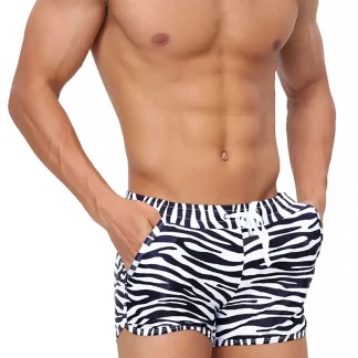 Sexy Swim Trunks with Zebra Pattern
