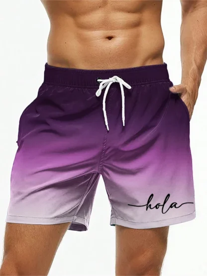 Breathable Swim Shorts with Gradient Design - Image 4