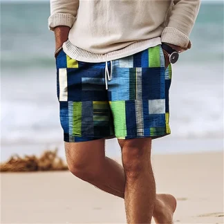 Printed Patchwork Men's Board Shorts