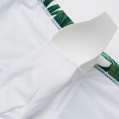 Fitted Swim Trunks with Tropical Print - Image 5