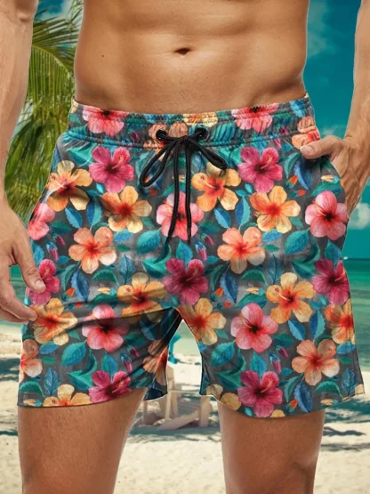 Side Pocket Swim Shorts with Drawstring - Image 4