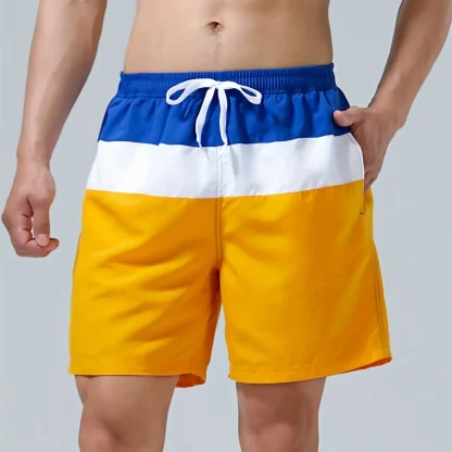 Trendy Board Shorts with Color Block - Image 5