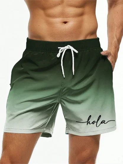 Breathable Swim Shorts with Gradient Design - Image 5