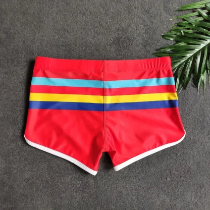 Multicolor Stripe Sexy Swim Trunks - Image 7