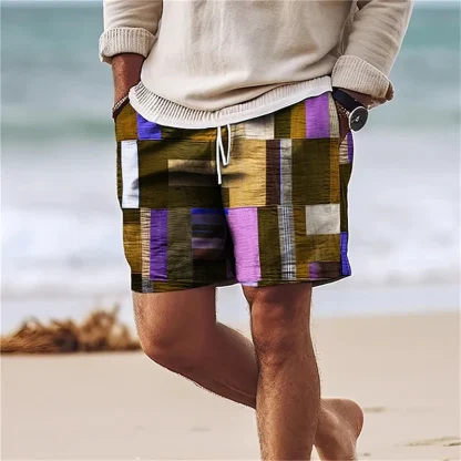 Printed Patchwork Men's Board Shorts - Image 9