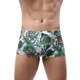 Hot Swim Trunks with Tropical Print