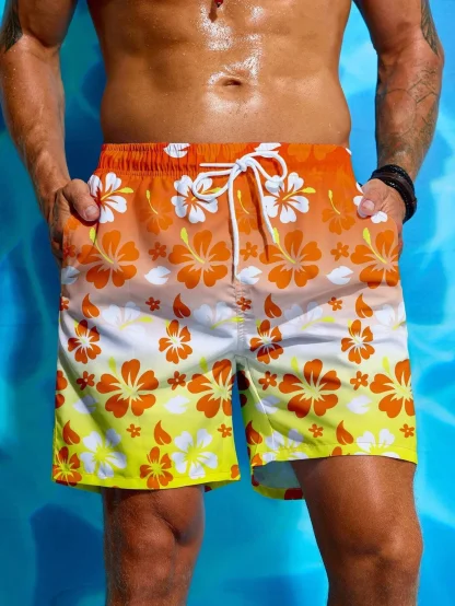 Drawstring Swim Short with Floral Print - Image 3