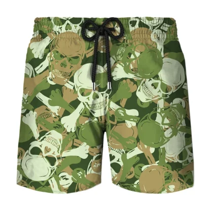 Printed Skull Print Swim Shorts